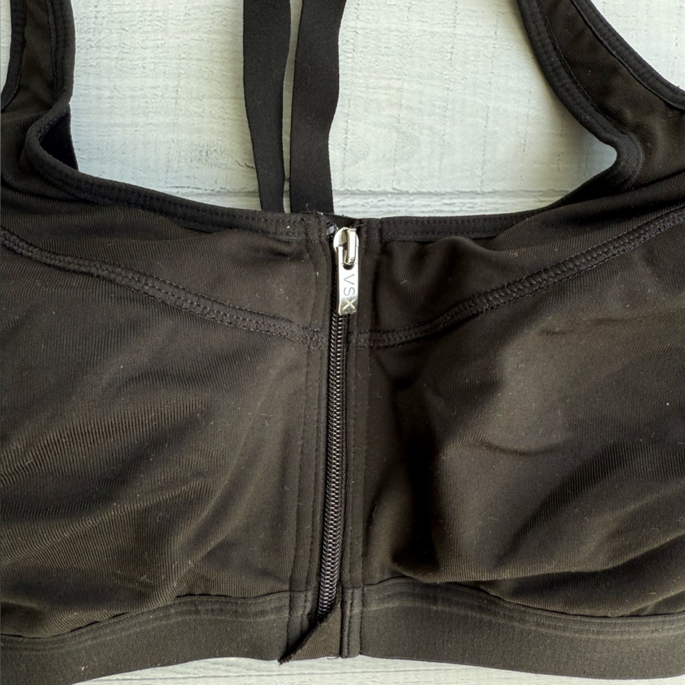 VSX Victorias Secret Sport Black Zip Women's Sports Bra 32B - Picture 3 of 6